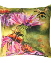 Bee On Cornflower Rp 18 Climaweave Pillow by   