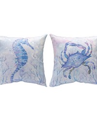 Sea Creatures With Crab 18x18 Climaweave Pillow by   