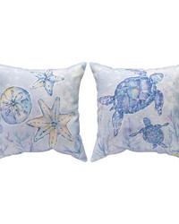 Sea Creatures With Sea Turtle 18x18 Climaweave Pillow by   