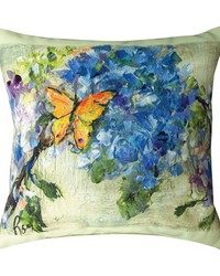Yellow Butterfly Flowers Rp 18 Climaweave Pillow by   