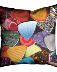 Without Music Guitar Picks Mob 18x18 Climaweave Pillow by   