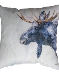 Whispers Of The Wild - Moose 18 In Climaweave Pillow by   