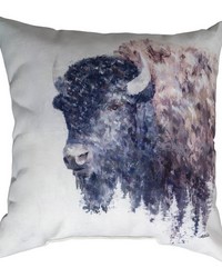 Whispers Of The Wild - Buffalo 18 In Climaweave Pillow by   