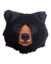 Black Bear Head Pillow by   