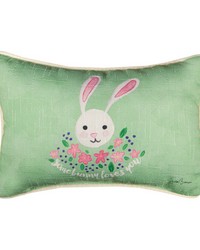Bunny Ditsy Word Pillow by   