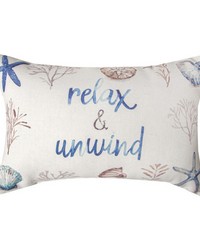 Blue Escape Coastal Word Pillow by   