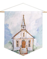 Holiday Tidings - Church Pennant 18x21 by   