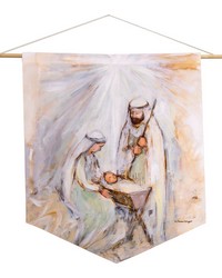Holiday Tidings - Nativity Pennant by   