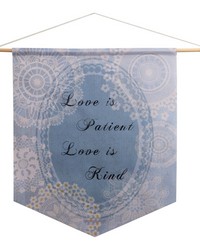 Religious Toile Love Is Patient Pennant by   