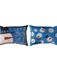 Let It Snow 12.5x8.5 Climaweave Word Pillow by   