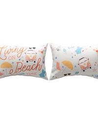 Beach Vibes- Living On Beach Time 12.5x8.5 Word Pillow- Climaweave by   