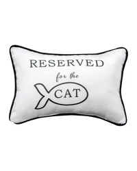 Reserved For The Cat Word Pillow by   