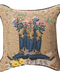 Texas Blue Bonnets Pillow by   