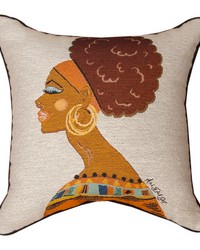Ethnic Beauty Woven Pillow by   