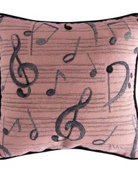 Music Notes Square Pillow by   
