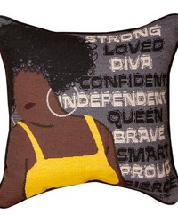 Strong Loved Diva Woven Pillow by   