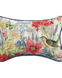 Bloom With Graceword Pillow by   