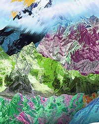 Colorful Mountain Top Wall Mural by   