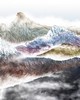 Wall Pops Olympic Mountains Wall Mural Multicolor