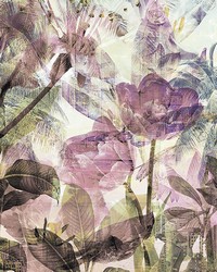 Purple Weathered Flowers Wall Mural by  Brewster Wallcovering 