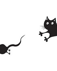 Mouse and Cat Wall Decals by   