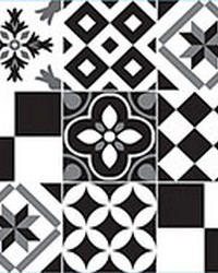 Black and White Azulejos Backsplash by   