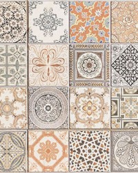 Persian Tiles Vinyl Floor Runner by   