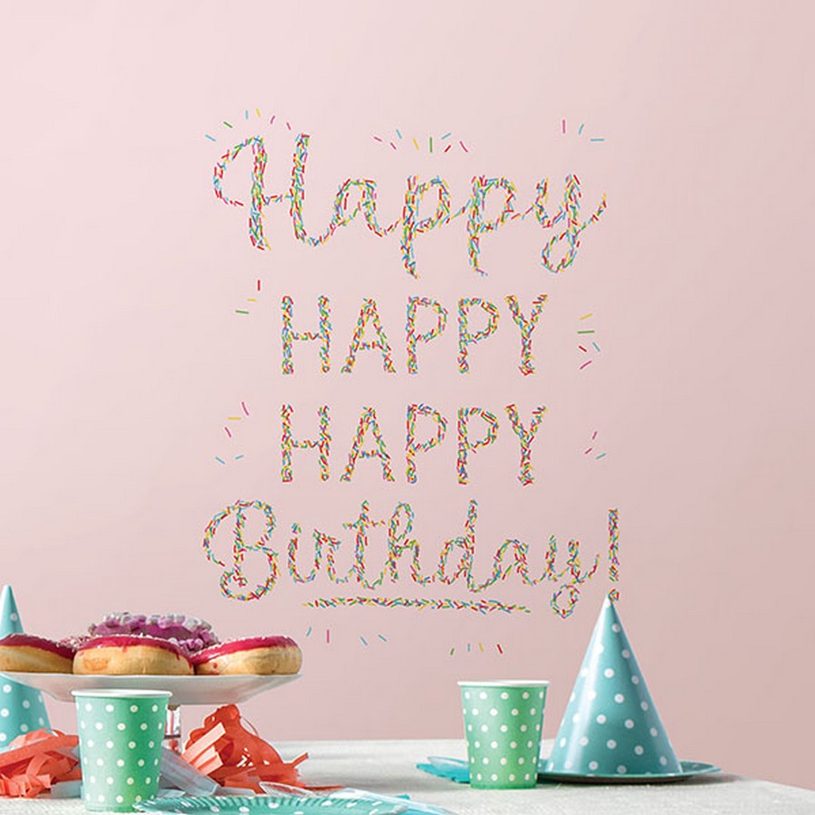 Happiest Birthday Wall Art Kit Wallpaper