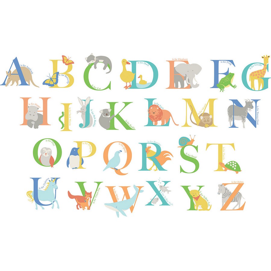Alphabet Animals Wall Art Kit Wallpaper