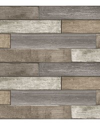 Brown Wood Planks Wall Art Kit by   