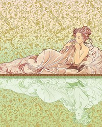 Basking Woman Wall Mural by   