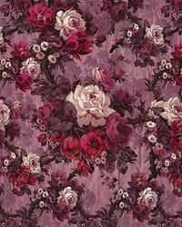 Mauve Florals Wall Mural by  Brewster Wallcovering 