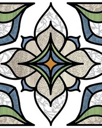Blue Alden Stained Glass Decal by  Brewster Wallcovering 