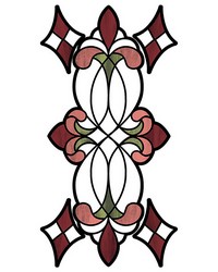 Red Vineyard Stained Glass Decal by   