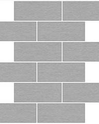 Metro Brushed Silver Peel & Stick Backsplash Tiles by  Brewster Wallcovering 