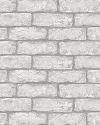 Cambridge Brick Grey Peel & Stick Wallpaper by  Duralee 