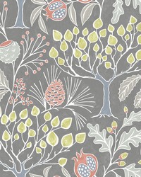 Groovy Garden Grey Peel & Stick Wallpaper by   