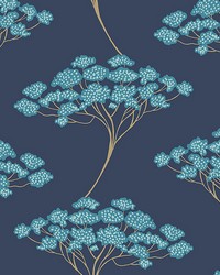 Blue Ficus Peel & Stick Wallpaper by   