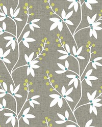 Taupe & Lime Fairfield Peel & Stick Wallpaper by  Brewster Wallcovering 