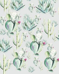 Cactus Grey Wall Mural by  Brewster Wallcovering 