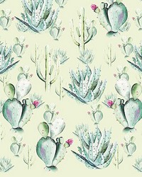Cactus Green Wall Mural by  Brewster Wallcovering 