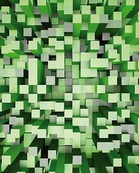 Green 3D Pixels Wall Mural by  Brewster Wallcovering 