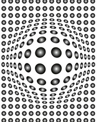 Black and White 3D Dots Wall Mural by   
