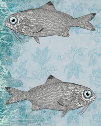 Vintage Fish Wall Mural by  Brewster Wallcovering 