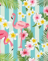 Flamingos Wall Mural by  Brewster Wallcovering 