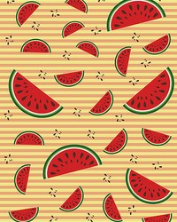 Watermelons with Orange Vintage Backdrop Wall Mural by   