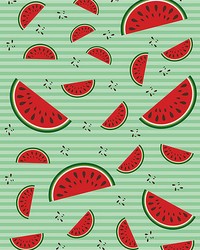 Watermelons with Mint Vintage Backdrop Wall Mural by  Robert Allen 