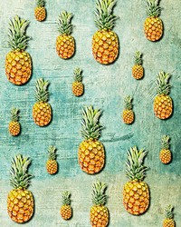 Tropical Pineapples Wall Mural by   
