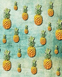 Tropical Pineapples Wall Mural by   