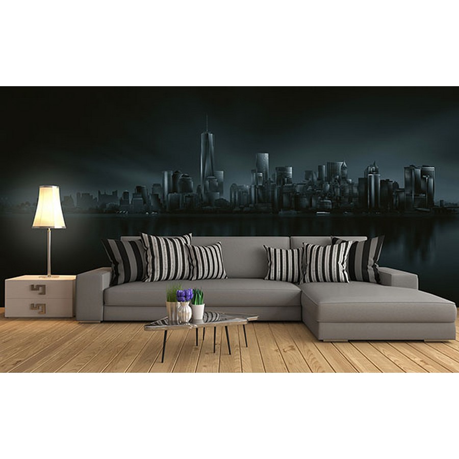 Dark New York Skyline Wall Mural Wallpaper